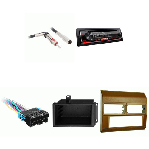 Chevrolet GMC CK Truck 88-94 JVC KD-T720BT Single Din Radio Bundle BROWN Dash includes pocket