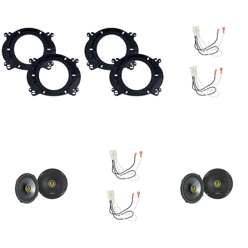 KICKER Speakers 6.5 inch for Ford Fusion 2013-2020 Upgrade Kit - 2 Pack of CS Series with Adapters and Harness, Coaxial 6 1/2 Car Audio Front or Rear Door Speaker, 46CSC654