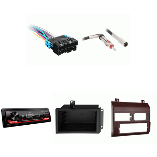 Chevrolet GMC CK Truck 88-94 JVC KD-X280BT Single Din Radio Bundle RED Dash includes pocket