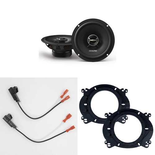 Alpine Speakers 6.5 inch for Chevrolet Silverado 1999-2006 Upgrade Kit - Pair of EL Series with Adapters and Harness, Coaxial 6 1/2 Car Audio Front Door Speaker for Chevy S2-S65