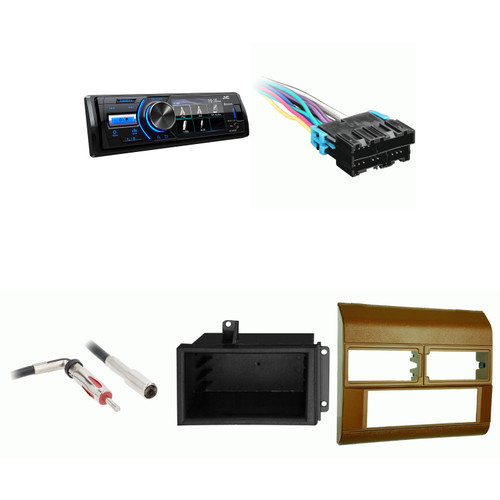 Chevrolet GMC CK Truck 88-94 JVC KD-X560BT Single Din Radio Bundle BROWN Dash includes pocket