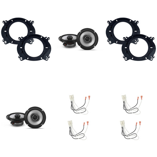 Alpine Speakers 6.5 inch for Ford Fusion 2013-2020 Upgrade Kit - 4 Pack of S2 Series with Adapters and Harness, Coaxial 6 1/2 Car Audio Front and Rear Door Speaker S2-S65
