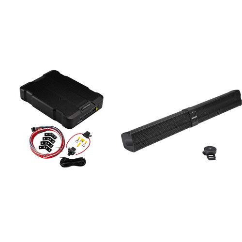 Kicker 47KPB2 PowerBar KPB2 34-inch BlueTooth Powered UTV Soundbar, Black Weather-Proof Enclosure w/ 51HS12 Hideaway Compact Powered Subwoofer, 12-Inch Bundle