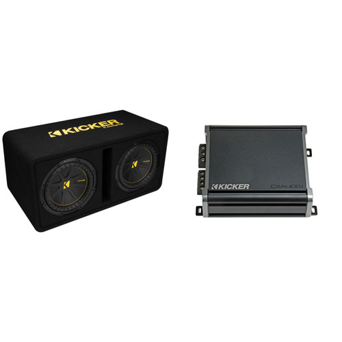 Kicker Dual 10 Inch Comp Bass Package 50DCWC102 with CXA4001 Amplifier