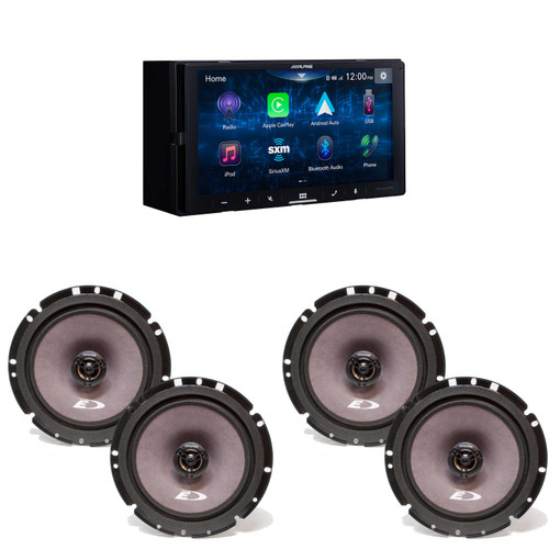 Alpine iLX-W670 Digital Multimedia Receiver w/ 2 Pairs Alpine SXE-1726S 6.5" Coax- Used Open Box