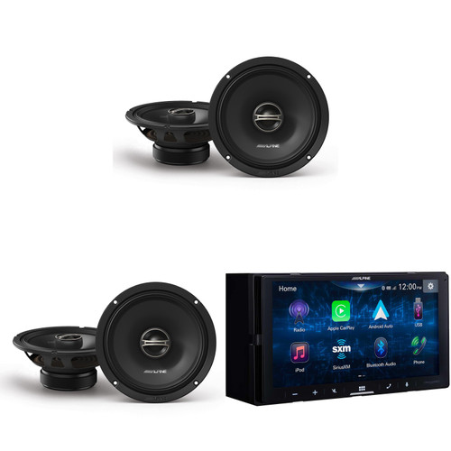 Alpine iLX-W670 Digital Multimedia Receiver w/ (2) DM-65-G 6.5 " Coaxial Bundle