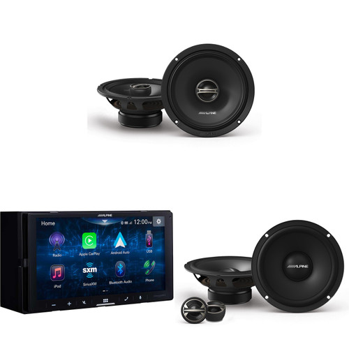 Alpine ILX-W670 w/ EL-E65C-G 6.5" Component Speaker Set & DM-65-G 6.5" Speaker Set