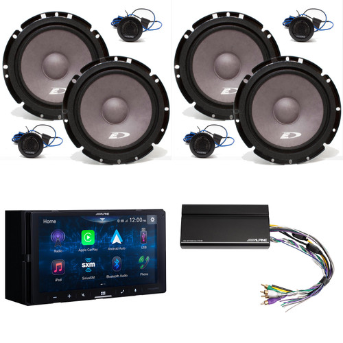 Alpine iLX-W670-S Digital Multimedia Receiver w/ 2 Pairs Alpine SXE-1751S 6.5" Component Set & Power Pack