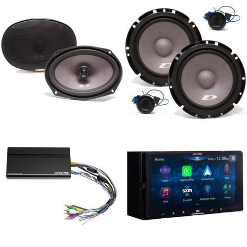Alpine iLX-W670-S Digital Multimedia Receiver w/ 1 Pair Alpine SXE-1751S 6.5" Comp & SXE-6926S 6x9 Coax including Power Pack