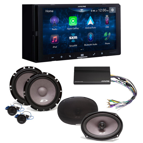 Alpine iLX-W670 Digital Multimedia Receiver w/ 1 Pair Alpine SXE-1751S 6.5" Comp & SXE-6926S 6x9 Coax including Power Pack