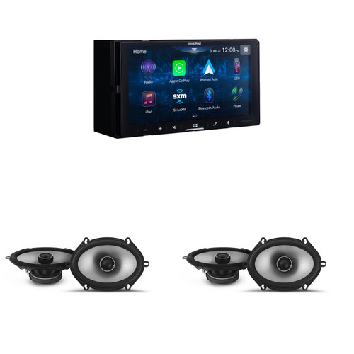 Alpine iLX-W670-S Digital Multimedia Receiver & 2 Pairs Alpine S2-S68 Type S 6x8 Coax Speakers