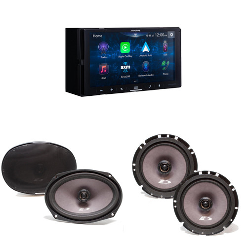 Alpine iLX-W670-S Digital Multimedia Receiver & A Pair Alpine SXE-1726S 6.5" Coax and A Pair SXE-6926S 6x9 Coax Speakers