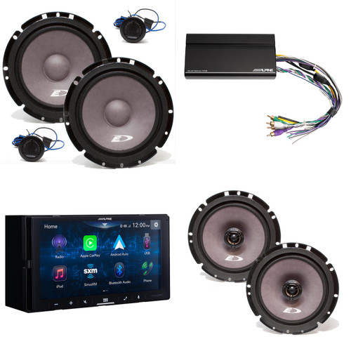 Alpine iLX-W670-S Digital Multimedia Receiver w/ A Pair Alpine SXE-1751S 6.5" Component, SXE-1726S 6.5" Coax & Power Pack