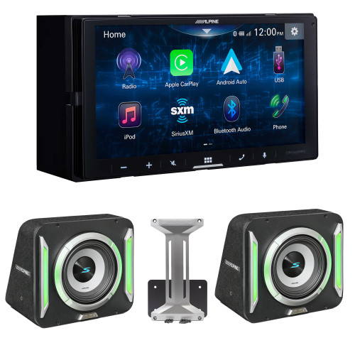 Alpine ILX-W670 Receiver & (2) S2-SB10 PrismaLink™ S2-Series sealed 10" subwoofer with Built-In RGB lighting Bundle - Used, Open Box