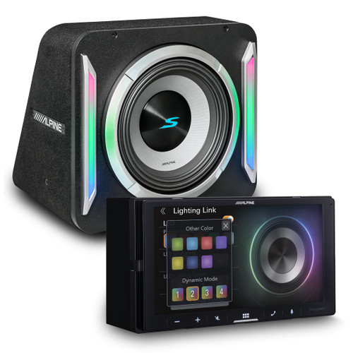 Alpine ILX-W670 Receiver & S2-SB10 PrismaLink™ S2-Series sealed 10" subwoofer with Built-In RGB lighting Bundle - Used, Open Box