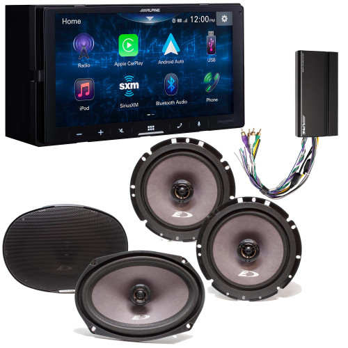 Alpine iLX-W670 Digital Multimedia Receiver & A Pair Alpine SXE-1726S 6.5" Coax, SXE-6926S 6x9 Coax & Power Pack - Used, Open Box
