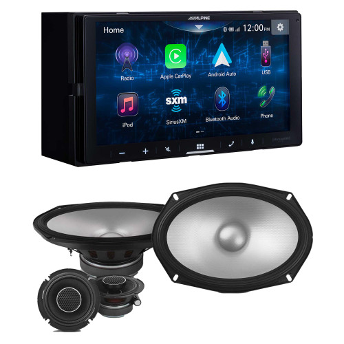 Alpine iLX-W670 Digital Multimedia Receiver & 1 Pair Alpine S2-S69C Type S 6x9" Comp Speakers - Used, Open Box