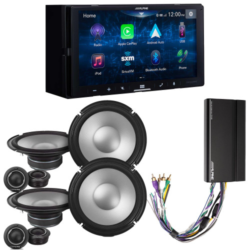 Alpine iLX-W670 Digital Multimedia Receiver & 2 Pairs Alpine S2-S80C Type S 8" Component Speakers w/ Power Pack - Used, Open Box