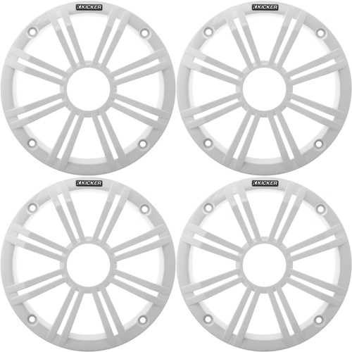 Kicker (4) OEM 6.5" White Grill Upfittings Popular with Veranda, Godfrey, Bennington Boats