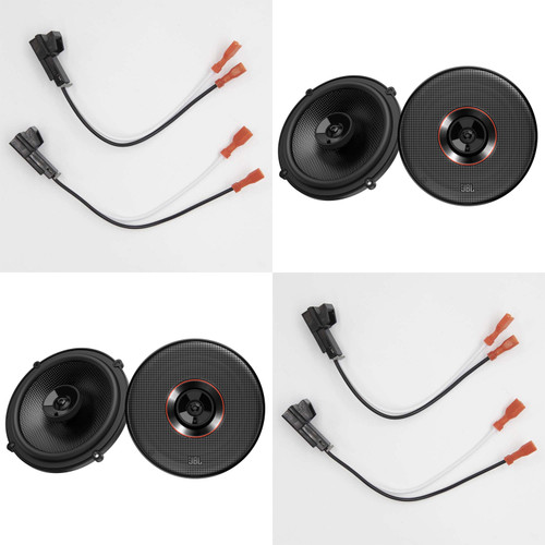 JBL CLUB-64SQ (2 pair) Club Series 6.5" Two-way Premium Coax Speaker Speakers, Pair - w/ Speaker Wiring Harness For select 1988-up GM vehicles