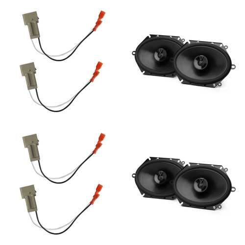 JBL Speakers 6X8 inch for Ford F-250/F-350/F-450/F-550 1999-2004 Upgrade Kit - 2 Pair CLUB Series with Harness, Coaxial Car Audio Front Door and Rear Door or Side Panel Speaker CLUB-864F