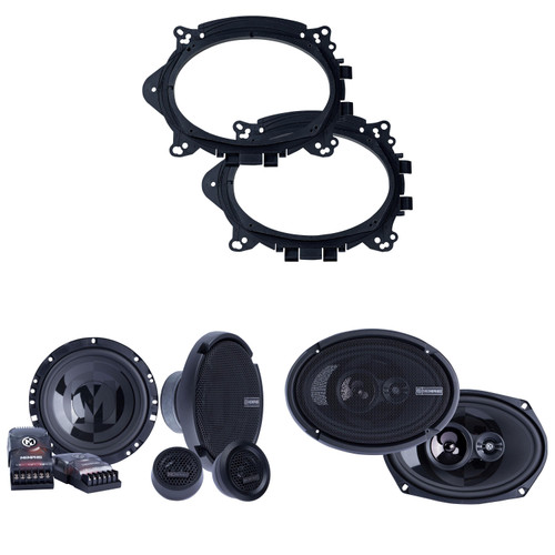 Memphis Audio Power Reference Series Ram Crew Cab Truck 2012 & up speaker upgrade - 2 6.5" components, and 2 6x9" 3-way coaxial speakers