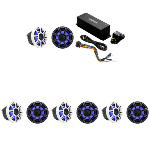 Kicker Premium Marine ( 4 Pair ) 6.5" Coaxial & MSLC RGBW LED Controller w/ Remote