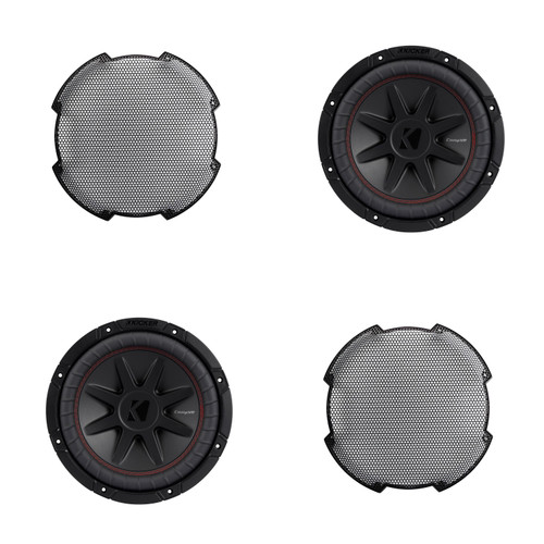 Kicker Used (2) 52CVR102 10-Inch (25cm) Sub, DVC, 2-ohm & 52GR10 Grill Bundle - Used Good Condition