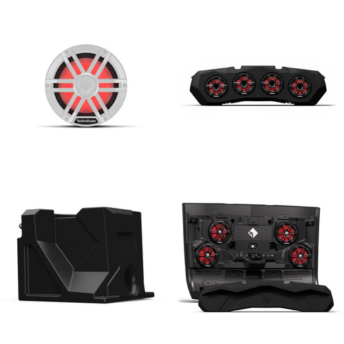 Rockford Fosgate Polaris Ranger Audio Bundle – Roof & Rear Speaker System, 8×8” LED Speakers with 10 M1 Sub and Enclosure and 2 Amplifiers Fits 2018+ 2-Door Ranger