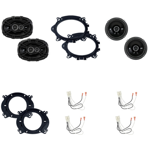 KICKER Speakers 6.5 & 6X9 inch for Ford F-150 2015-2024 Upgrade Kit - 2 Pairs of DS Series with Adapters and Harness, Car Audio Front & Rear Door Speaker 43DSC6504 & 43DSC69304