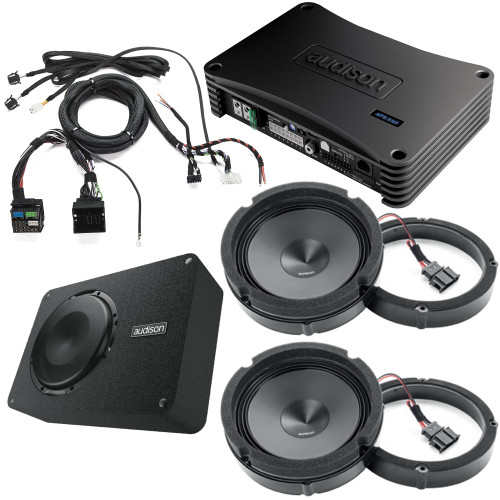 Audison Front Speakers, Amplifiers, 10" Sub Bundle Compatible With 2013-2021 VW Golf 7 Variant GTI, GTD, R, 4 Motion