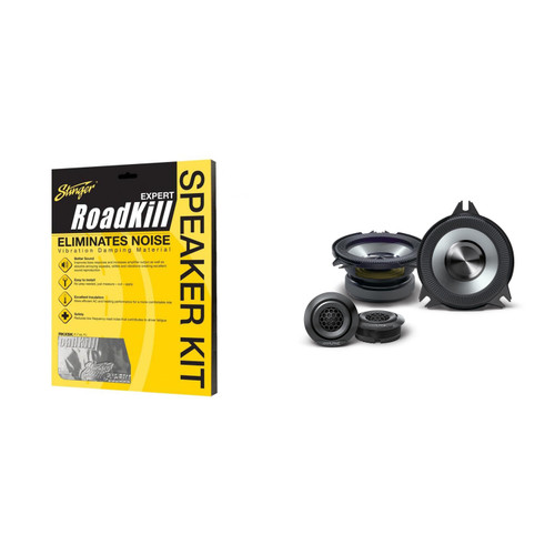 Alpine BassRev™ BRV-S40C 4" Speaker Set w/ Sound Deadner