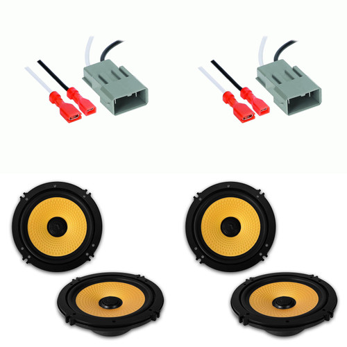 Diamond Audio Speakers 6.5 inch for Honda Civic 2002-2020 Upgrade Kit - 2 Pack of DMDX with Harness, Coaxial 6 1/2 Car Audio Front Door or Rear Deck Speaker DMDX65