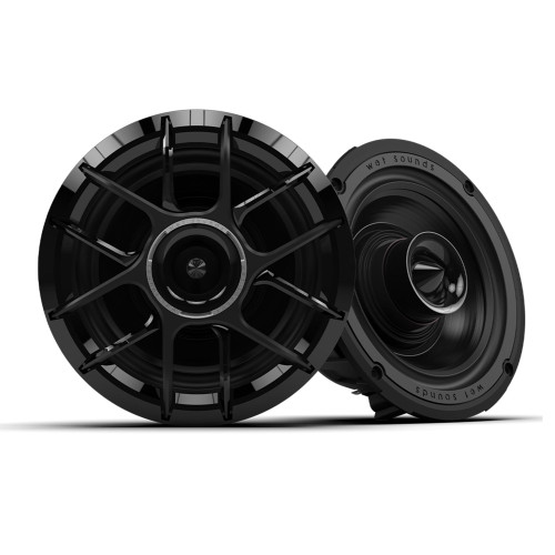 Wet Sounds ZERO Series - ZERO 6 CS-B Black 6.5" Component Neodymium Marine Speakers w/ Horn-Loaded Titanium Tweeters, Pair