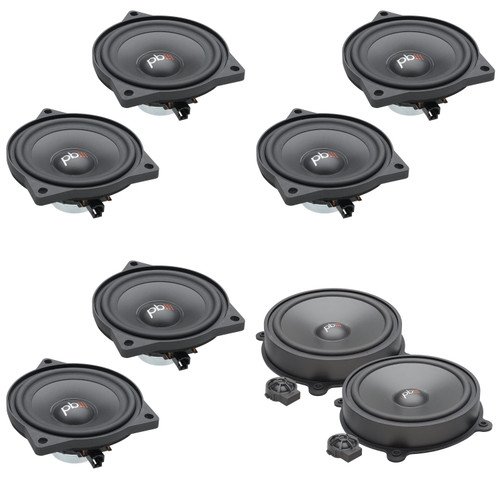 Powerbass Speaker Upgrade Kit Compatible with 2018–2024 Tesla Model 3 – Dash, Front & Rear Door & Rear Deck Component Speakers – Direct Fit OEM Replacement Audio System