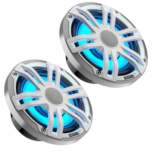 Hertz HEX-65-S-LD-SW 6.5" 4Ω Coax with RGB LEDs Silver White Sport Grille