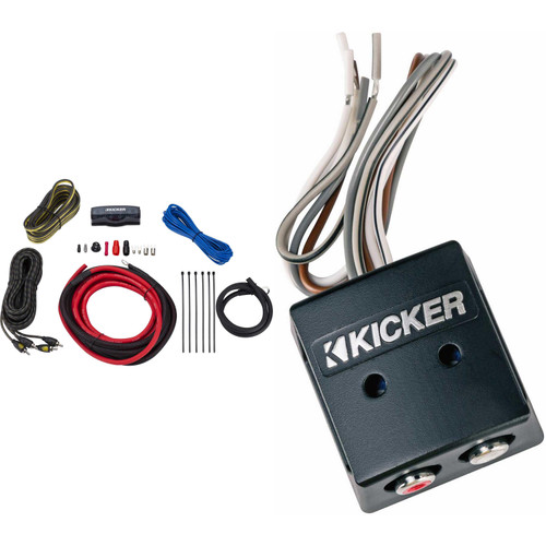 Kicker 46KISLOC K-Series Interconnect, Speaker To Rca W/ Line-Out Converter & 47VK6 6AWG 2-Channel Amp Kit