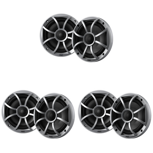 Wet Sounds Marine RECON Series Silver XS Grill Boat Speaker Bundle (6) 6.5" COAX, Center Console, Bay Boat Upgrade