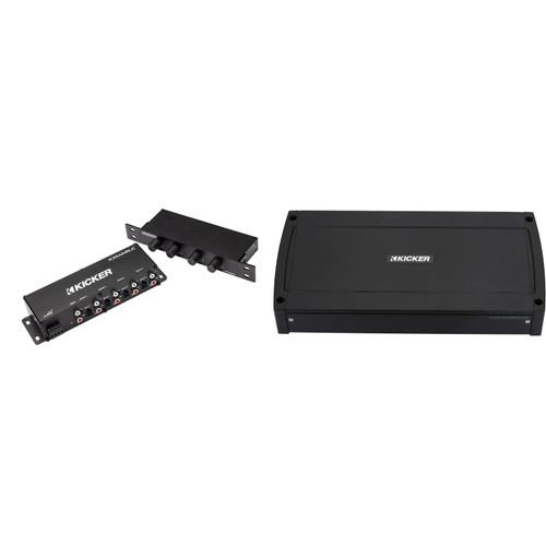 Kicker 48KXMARLC Marine 4 Zone Volume Controller + 48KXMA800.8 800W 8-Channel Amplifier Boat Audio System