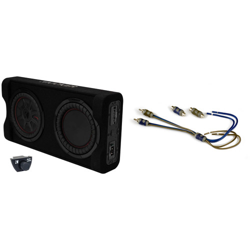 Kicker 51PTRTP10 - TRTP 10" 400w Powered Down Firing Loaded Subwoofer Enclosure with KISL Line Output Converter – Compact Thin Truck Bass Solution