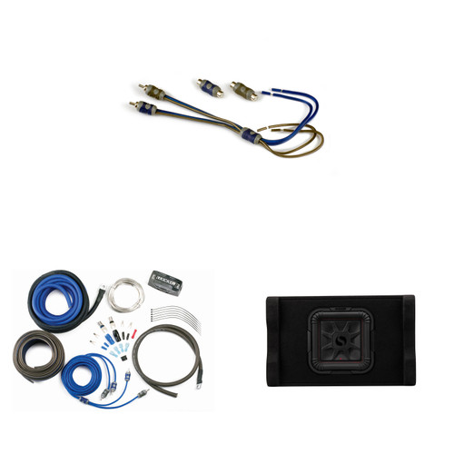 Kicker 53PL7TDF10 10" L7TDF Powered Down-Firing Subwoofer Enclosure with Amplifier Install Kit & KISL Integration – Thin Profile Loaded Truck Bass System