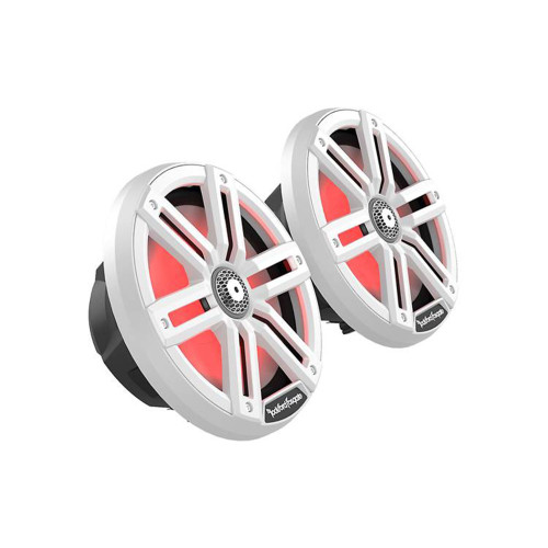 Rockford Fosgate M2-8 8” Color Optix Marine 2-Way System- 250 Watts Rms, 1000 Watts Peak, White & Stainless Grilles Included - Used, Open Box