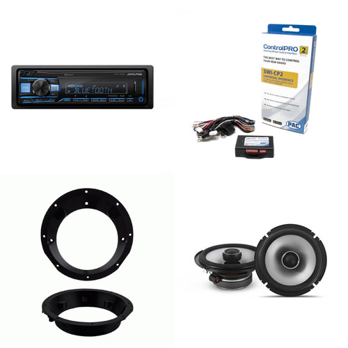 Alpine UTE-83BT Bluetooth Receiver & Handle Bar Control Interface compatible with Harley 1998-2013 & 6.5" S2 Series Speakers