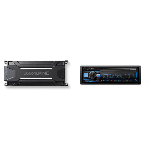 Alpine UTE-83BT Advanced Bluetooth® Multimedia Receiver & KTA-30FW 4-Channel Weather Resistant Tough Power Pack Amplifier