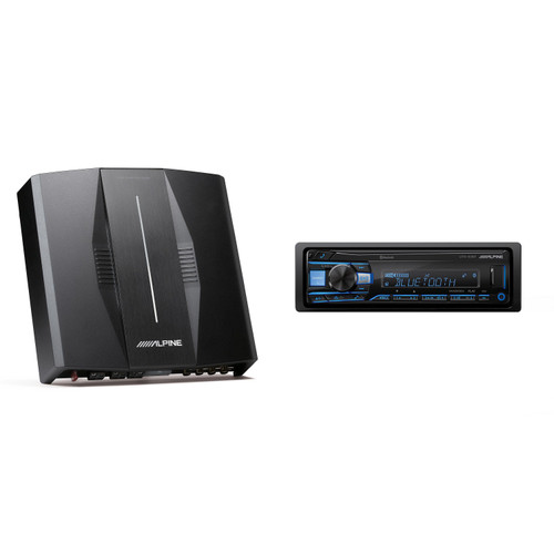 Alpine UTE-83BT Mech-less Digital Media Rec. Bluetooth® & PXE-C80-88 OPTIM8 8-Channel Hi-Res DSP Amp Bundle