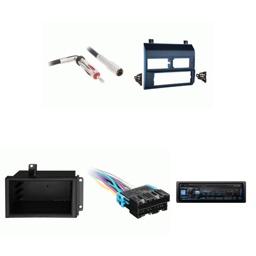 Chevrolet GMC CK Truck 88-94 Alpine UTE-83BT Single Din Radio Bundle Blue Dash includes pocket