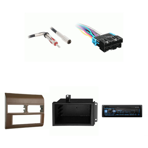 Chevrolet GMC CK Truck 88-94 Alpine UTE-83BT Single Din Radio Bundle Beige Dash includes pocket