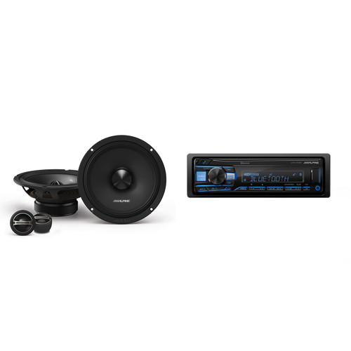 Alpine UTE-83BT Bluetooth® Multimedia Receiver (Does Not Play CDs) with DM-65C-G 6.5" Component 2-Way Bundle