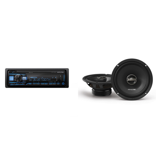 Alpine UTE-83BT Bluetooth® Multimedia Receiver (Does Not Play CDs) with DM-65-G 6.5 " Coaxial Bundle