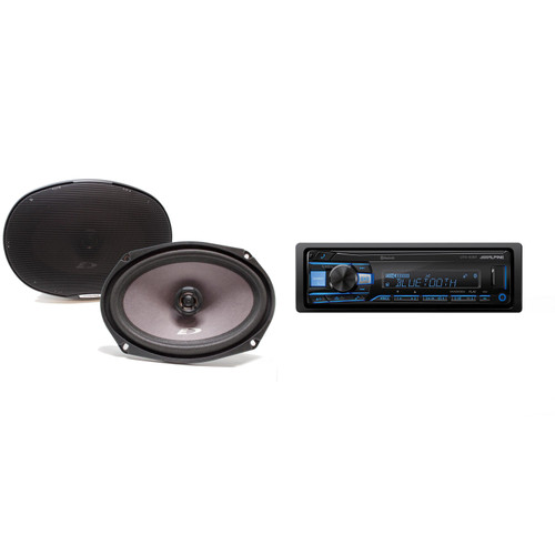 Alpine UTE-83BT Bluetooth® Multimedia Receiver (Does Not Play CDs) with SXE-6926S 6x9" Coax Speakers